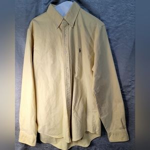 RALPH LAUREN BUTTON DOWN, LIGHT YELLOW, SIZE MEDIUM